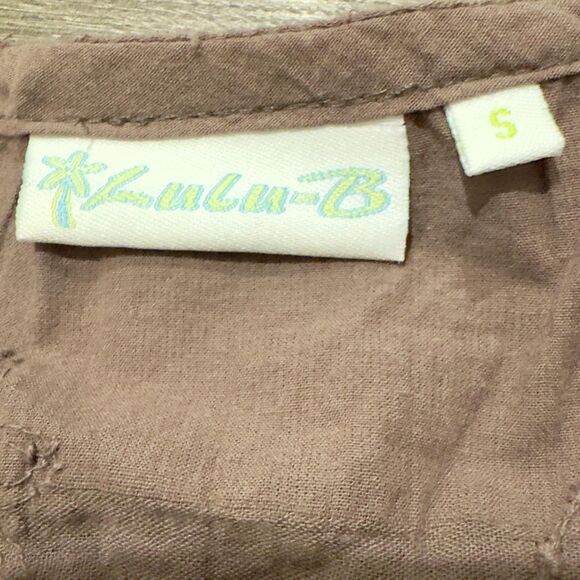 Lulu B 2 Piece Set Womens Small Brown Embroidered Frayed Top Pants Boho Cotton - Picture 3 of 14